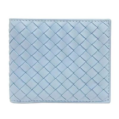 Auténtica Cartera Bottega Veneta Para Hombre Estuche Plegable Intrecciato Nappa Azul Claro Foto 1 de 4