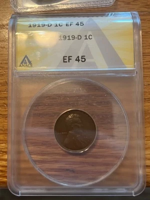 1919-d  Lincoln cent ,  extra fine +, EF-45 scarce date & grade - Image 1 of 4
