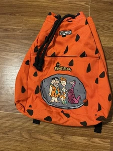 Bolso Mochila Vintage Cartoon Network Los Picapiedra Cuerda Raro - Imagen 1 de 5