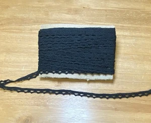 Black Flat Lace Trim, 8 Yards - .5' wide, Doll Clothes, Sewing, Crafts - Picture 1 of 4