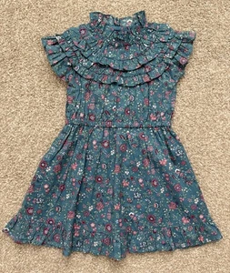 Janie and Jack Girls Floral Ditzy Dress Ruffled Accents EUC sz4 - Picture 1 of 4