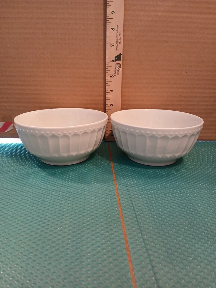 *Gibson Branco em Relevo *Conjunto de Tigela Cofre para Máquina de Lavar Louça/Microondas/Forno - Imagem 1 de 4