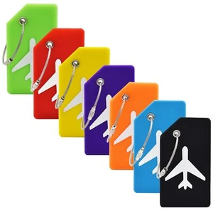 7 Pack Silicone Luggage Tag Baggage Handbag Travel Suitcase Tags with Name ID... - Picture 1 of 7