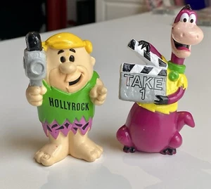Vintage 1992 Flintstones HollyRock PVC Figures BARNEY & DINO Hanna Barbera 90s - Picture 1 of 14