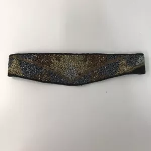 Beaded Belt Cummerbund Black Grey Gold Silver Copper 30” Hook And Loop Closure - Picture 1 of 12