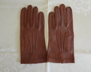 Vintage NWOT Lord & Taylor Light Brown Leather Unlined Gloves in size XL - Picture 1 of 8