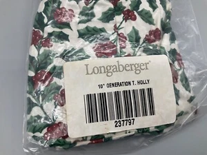 Longaberger Traditional Holly basket liner 10" Generation 237797 Holiday - Picture 1 of 4