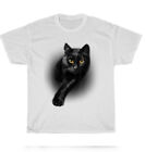 Black Cat Yellow Eyes T-Shirt Kitten Cats Pet Lover Owner Unisex Funny Tee Gift