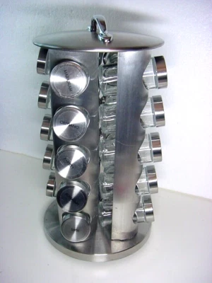 Kamenstein 20-Jar Revolving Stainless Steel Spice Rack with Handle - Image 1 of 4