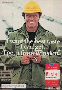 1979 Vintage Print Ad Construction I want the best taste I can get it Winston - Picture 1 of 2