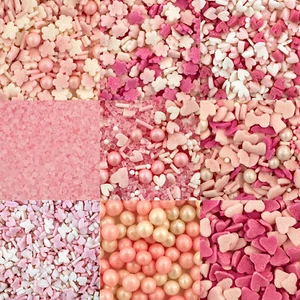 Mothers Day Sprinkles For Cupcakes & Cakes Edible Toppers Pink & White - Picture 1 of 10