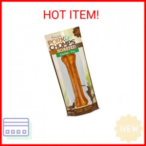 Pork Chomps Roasted Pressed Pork Skin Dog Chew, 7-inch Bone, 1 Count - Picture 1 of 2