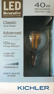 Kichler Decorative Collection 40-Watt Clear G16.5C LED Bulb w/Candelabra Base - Picture 1 of 2