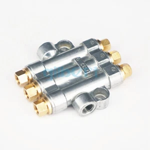 Bloque colector de valor distribuidor de aceite lubricante M8x1 salida M10x1 3 vías - Imagen 1 de 4