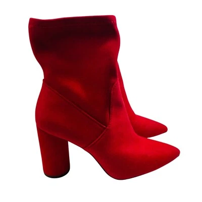 BCBGENERATION Boots 9 M Red Ally Pointed Toe Sculpted Heel Zip-Up Dress Booties - Image 1 of 4