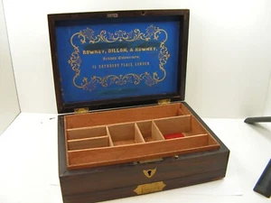 EARLY VICTORIAN ROWNEY, DILLON & ROWNEY ROSEWOOD ARTIST'S COLOURMEN PAINT BOX - Picture 1 of 19