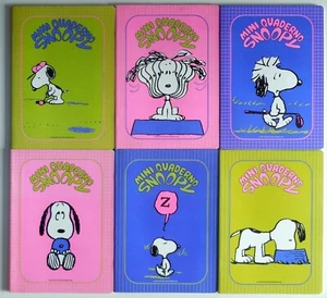 lotto set 6 MINI QUADERNI SNOOPY AUGURI MONDADORI NOTE BOOK VINTAGE NUOVO - Imagen 1 de 3