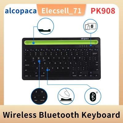 alcopaca Wireless Bluetooth Keyboard with Bracket RK908 Plastic Full Compatible - Image 1 of 4