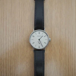 Nomos Tangente Date 35mm Manual Wind Watch ETA 7001 Peseux Skeleton Back Authent - Picture 1 of 13