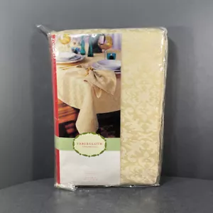 Oblong Ornamental Tablecloth 60 x 84 Cream Gold Target Holiday 2002 Vintage NEW - Picture 1 of 10