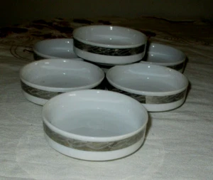 Vintage Fukagawa Arita Porcelain Platinum Rim Condient Bowls/Butter Pats Set etc - Picture 1 of 8