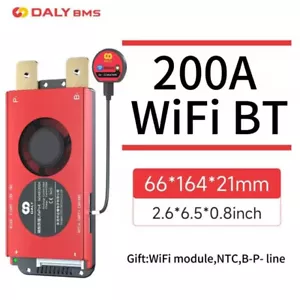 Daly WIFI BMS LiFePo4 4S-20S 12V-72V 40A-500A Li-ion Smart BMS+Wifi Module lot - Picture 1 of 31