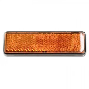 Seiten Reflektor Rückstrahler orange Katzenauge kleben KFZ Anhänger recht eckig - Picture 1 of 1
