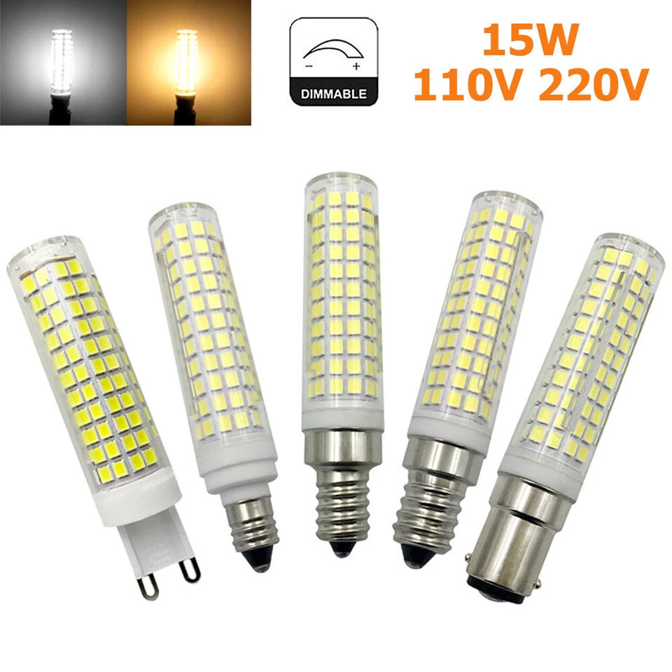 Dimmable LED Bulbs 15W 136LEDs BA15D Corn Bulb 110V Nan 2835SMD Lighting - Image 1 of 1