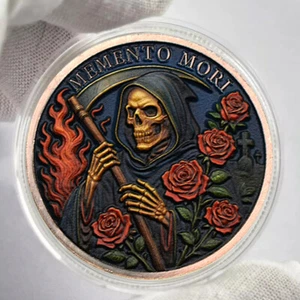 Death God Bronze Commemorative Coin MEMENTO MORI Medal Holiday Gift Collectibles - Picture 1 of 9