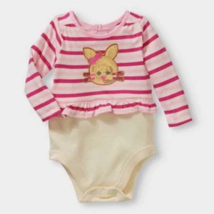Garanimals Baby Girl Long Sleeve Stripe Peplum Bodysuit. Size: 12 Months - Picture 1 of 1