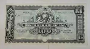 100 Sucre 1920 Ecuador Banco Americano Crisp Unc, Remainder - Picture 1 of 2