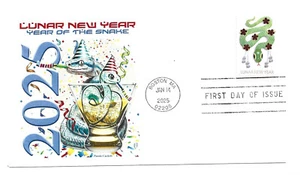 5952 Año Nuevo Lunar, Serpiente, 2025 Panda Cachets, FDC - Imagen 1 de 1