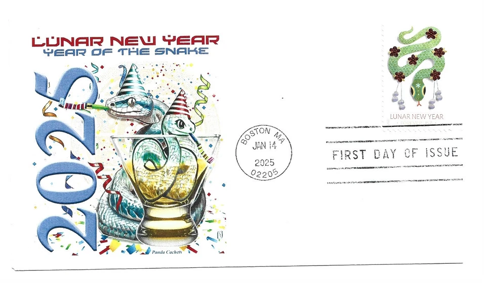 5952 Lunar New Year, Snake, 2025 Panda Cachets, FDC - Image 1 of 1