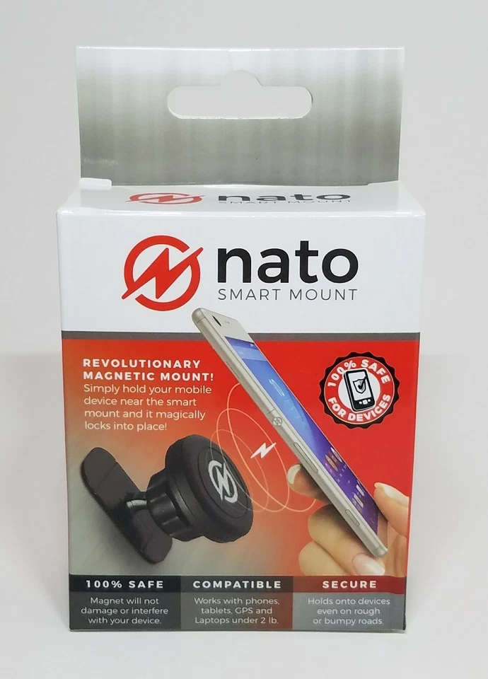 NATO Smart Mount Universal Magnetic Cell Phone Holder Adhesive Car Hands