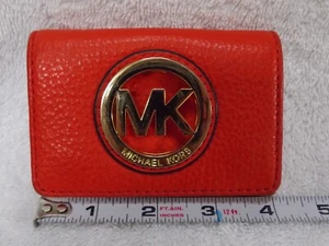 Monedero Michael Kors naranja a presión logotipo de latón - Imagen 1 de 8