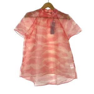 Daniel Rainn Women’s Size Medium Pink Combo Short Sleeve Mock Neck Blouse NWT - Picture 1 of 10