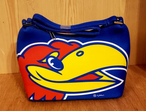 Officially Licensed Product. Kansas Jayhawks Ladies Saddle Type Purse NWOT Cover
