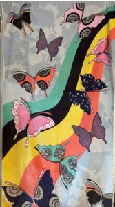 Vera Bradley RETIRED Butterfly By Terry Dorm Towel 33.0" w x 66.0" Flip Flops A - Picture 1 of 1