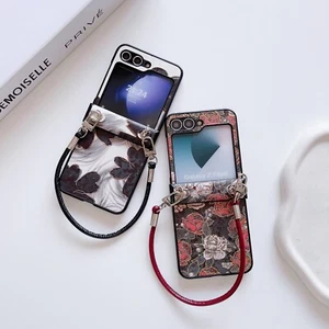 For Samsung Z Flip 5/6/4/3 OPPO N2 N3 Moto Razr 50 Phone Case +Strap Women Girls - Picture 1 of 15