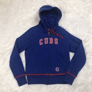 Nike Team Chicago Cubs MLB Womens Fleece Zip Up Jacket Size XS Blue EUC full Zip