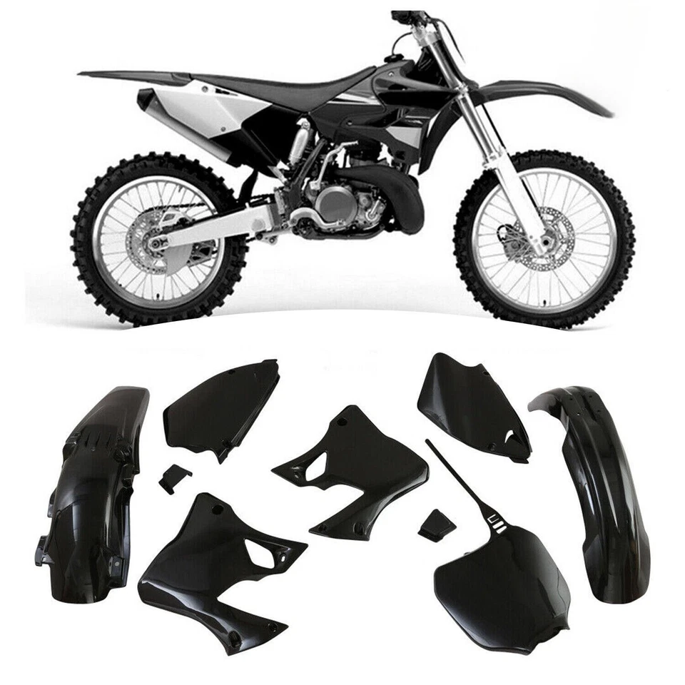 NOVO kit de carroceria de carenagem de plástico Restyle preto para 96-01 Yamaha YZ125 YZ250 - Imagem 1 de 4