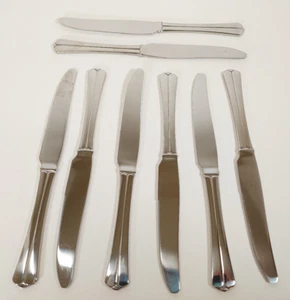 8x Butter Knives Ikea Svit Stainless Flatware Glossy Center Ridge Tipped End Lot - Picture 1 of 7