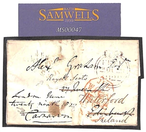 GB Ireland ROYAL SCOTS GREYS Military Mail 1822 FREE Franked *Carnarvon* MS47 - Picture 1 of 4