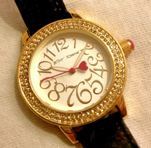 Betsey Johnson watch womens 33mm bling bezel runs very good condition - Picture 1 of 12