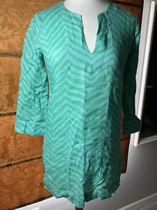 Túnica/Encubrimiento/Vestido Lilly Pulitzer LINO XXS LINDO COQUETO Diseñador Turquesa - Imagen 1 de 8
