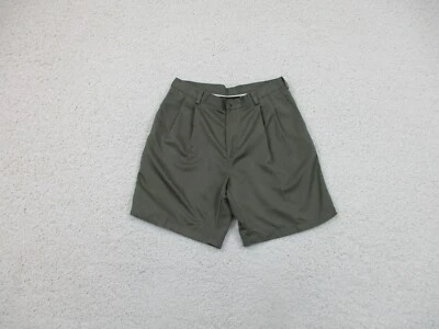 Roundtree & Yorke Shorts Mens 34 Green Army Casual Pleated Chino Outdoors Golf - Image 1 of 4