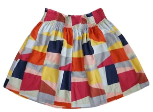 $225 NEW TORY BURCH Multi-Colored 100% COTTON "TRISTA" PLEATED Skirt L - Picture 1 of 6