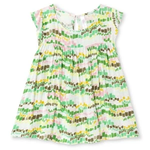 Cherokee Girls' Glistening Green Chic Geometric Print Blouse Top - Sizes XS M L  - Picture 1 of 1