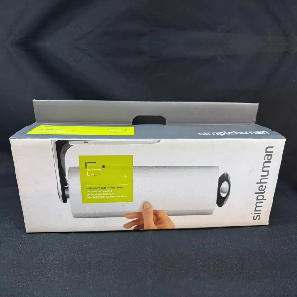 Toallero de papel de montaje en pared de acero inoxidable simplehuman KT1024 - plateado Foto 1 de 1