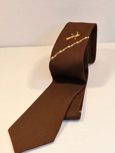 Klub Ties Brown Vintage NZ Kiki Polyester Necktie Business Formal Tie - Picture 1 of 7